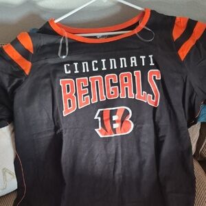 Cincinnati Bengals Womens Shirt - Black and Orange